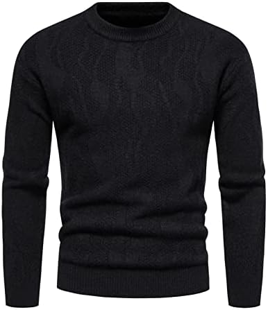 Suéter de malha masculino etono e inverno malha de malha sólida coloração decorativa suéter suéter plus size