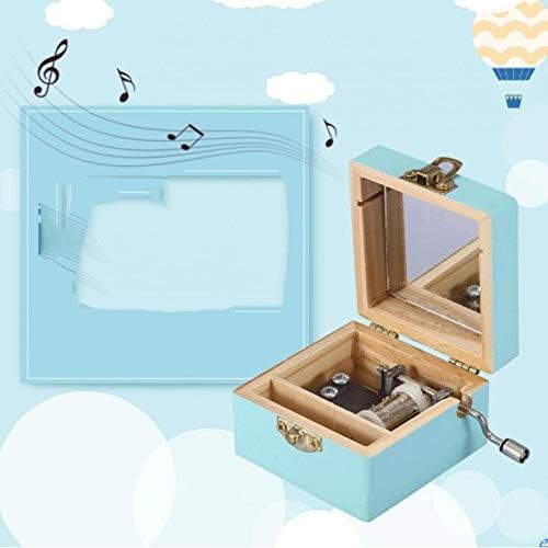 Caixa de música de madeira Ylyajy Caixa de música mecânica manivela-mecânica Birthday Birthday Wooden Music Box