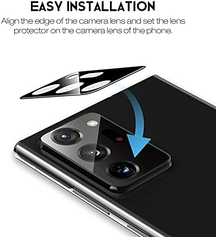 LK [4 PACK] Protetor de tela de embalagem para Samsung Galaxy Note 20 Ultra 5g e 2,9 polegadas e 2 pacote de lentes de câmera protetor, ferramenta de posicionamento, suporte para leitor de impressão digital, filme de TPU flexível
