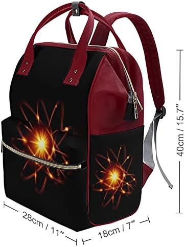 Science Atom Fealper Backpack Backpack elegante Maternidade Bolsa Multifuncional Travel à prova d'água O ombro de