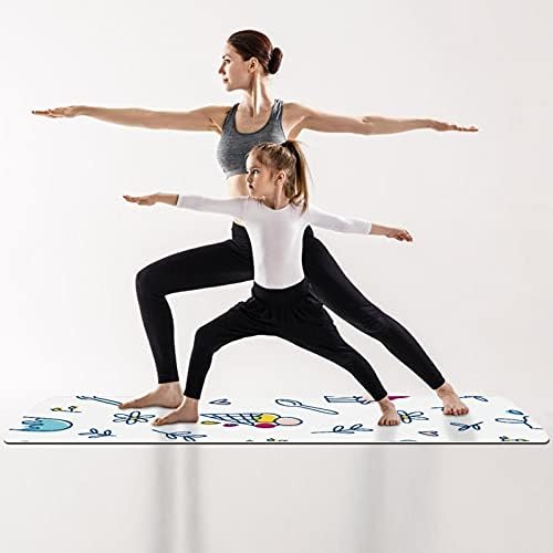 Exercício e fitness sem deslizamento espesso 1/4 tapete de ioga com sorvete de estampa branca botânica para pilates de ioga e exercício de fitness de piso