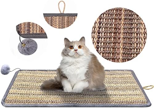 Tapete de arranhão de gato com estilingue para pendurar 23,6 * 15,7, sisal gato de sisal brinquedo para arranhar,