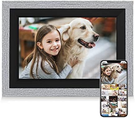 Quadro fotográfico digital: 10,1 polegadas de imagem digital inteligente 1080p IPS Touch Screen Brilho ajustável Batch Exclusão de um minuto Wi -Fil Wi -Fi com controle remoto de aplicativo