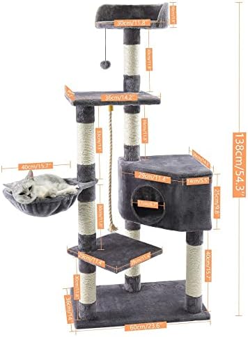 Dhdm Multi-Level Cat Tree Play House Climber Activity Center Tower Hammock Furniture Scratch Post para gatinhos