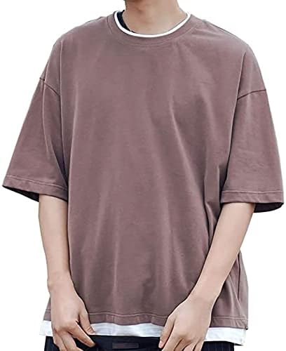 Camisas de vestido masculinas de verão Manga Tamanho masculino de masculino curto grande silhueta de camadas lisadas Tux de camiseta grande