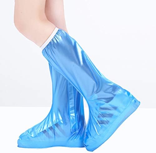 Blue Portable Longren Sapatos Capa Botas com zíper Protetores Protetores de sapatos à prova d'água Elastic Band Oagshoes para o dia chuvoso ao ar livre Decoração para a celebração de banquetes favores