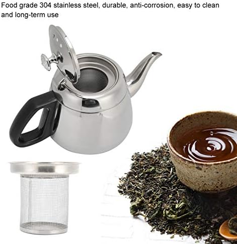 1,5L/2L de aço inoxidável de aço de aço-topo de topo, chaleira de chá de café com chá de folhas chaleira quente com filtro Removível