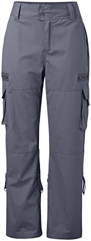 Miashui aquecimento calça calças de carga feminina com bolsos ao ar livre ripstop ripstop Construction Business Casual Pants para