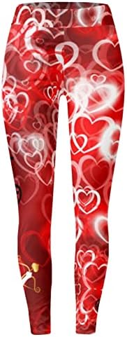 IIUs Valentines Alto Rise Alto Para Mulheres Coração Impressões Executas de Yoga Leggings Ultra Mold mole Escovável Calças de
