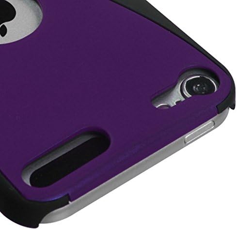 Asmyna Purple/Black Wave Back Protector Tampa emborrachada para iPod touch 5