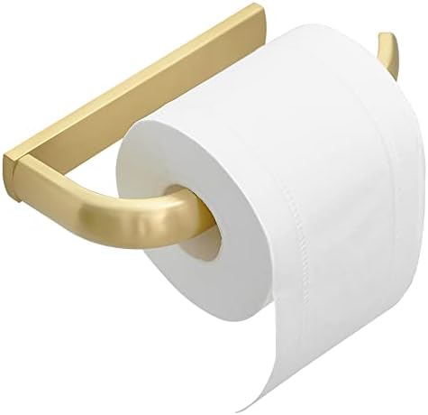 Portador de papel higiênico de latão Besy Acessórios de banheiro de ouro escovados montados na parede, proteção