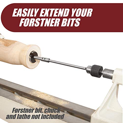 Fulton 10 polegadas de comprimento FORSTNER BIT EXTENSÃO Para adicionar mais de 8 de profundidade de perfuração à sua parte do forstner, ideal para o Turners de madeira, carpintaria e construção