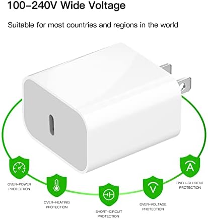 Compatível para iPhone Fast Charger Block USB C Adaptador de potência PD de parede 20w Watt Caixa de carregamento Tipo