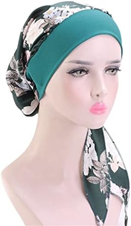 Tampas de estilo de cabelo czdyuf, chapéu de estampa de flor, tampa de turbante capa de cabeça de cachecol de cabeça