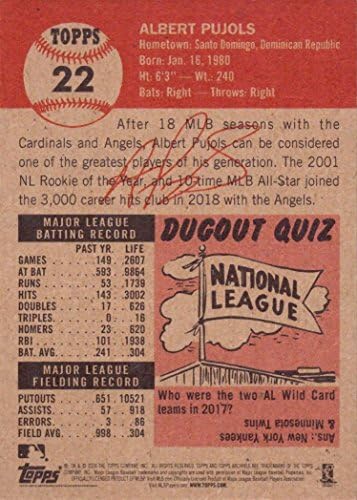 2018 Topps Living Set #22 Albert Pujols Baseball Card Los Angeles Angels - Apenas 9.403 feitos!