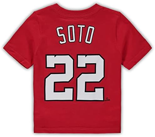 Nike Toddler Juan Soto Washington Nationals Player Nome e Number T -Shirt - Vermelho