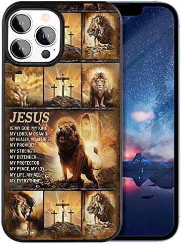 Lion Christian de Judá Cross Jesus é meu Deus Rei Inspirador Escritura Bíblia Versículos para iPhone 14 13 12 11Pro Max XR
