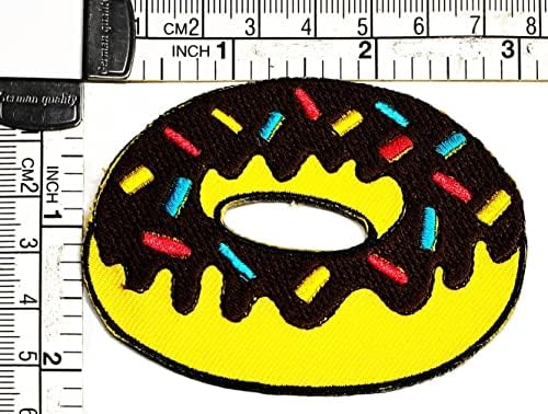 Kleenplus 2pcs. Donut Patch Patch Cute Chocolate Banana Donut Cartoon Ferro em Patch Applique Bordique Costura em Patch para
