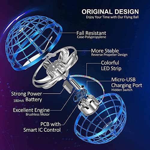 Brinquedos de esfera de orb voadora Hover Pro Boomerang Spinner - Magic Ball Globe 360 ​​° Rotativo