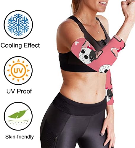 Mangas de braço de proteção solar UV unissex, mangas refrescantes para cachorro fofa, escudo de capa de braço para esportes ao ar livre