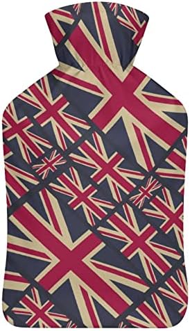 Padrão de bandeira do Reino Unido Bandeira Grã -Bretanha Bandeira quente com tampa de pelúcia curta Borda de água morna Garrafas
