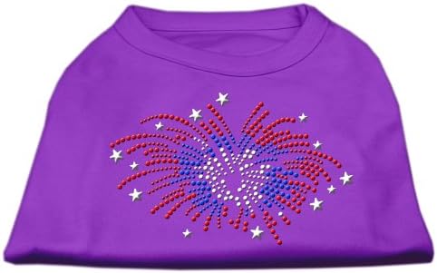 Mirage Pet Fireworks Shinestone Shirt Purple xxxl