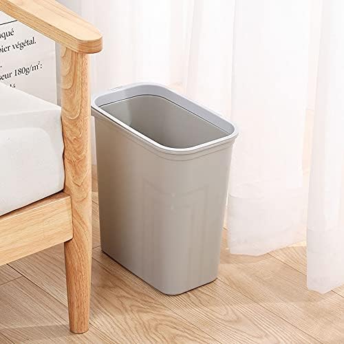 O lixo retangular do banheiro pode cesta de resíduos, 10 litros / 2,6 galões de latas de lixo de plástico, resíduos com alças para cozinha, escritório em casa, sala de estar, local estreito, lixo de contêiner resistente a quebra