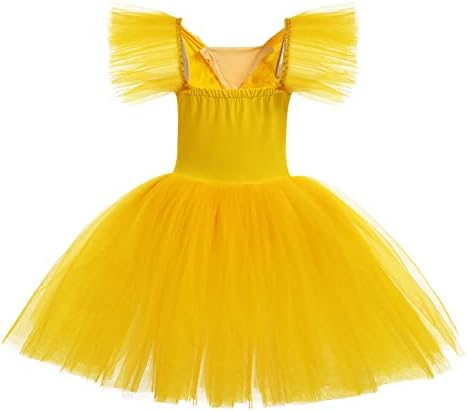 Câmara de balé de criança colheita para meninas Glitter Tulle Skirt 2pcs Manga de manga de babados com roupas de cabelo de cabelo One