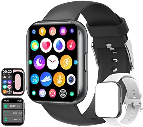 FEIFUNS 2023 Relógio inteligente, 1,81 Screen Smart Watches for Android Phones iPhone para homens Mulheres IP67 Rastreador de fitness à prova d'água com texto CHAMADA CARENT SPO2 Monitor do sono preto preto