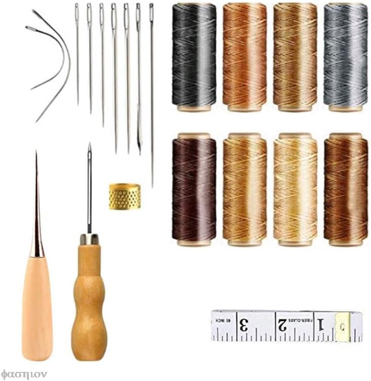 21 PCS Kit de costura de ferramentas de couro de couro profissional