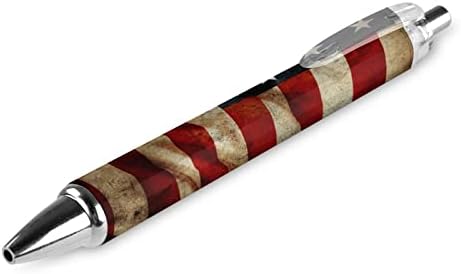 Close -up de caneta de esferográfica da bandeira americana grunge caneta retrátil de trabalho para homens, mulheres, presente