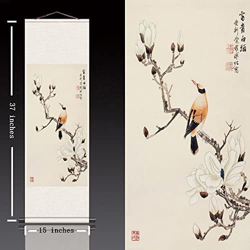 Decoração de parede asiática pintando bela pintura de seda chinesa de seda chinesa