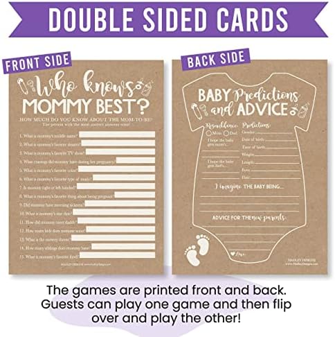 75 rústico que conhece a mamãe melhor, previsão de bebês e cartões de conselho etc., 25 verdadeiros ou falsos, scramble de palavras