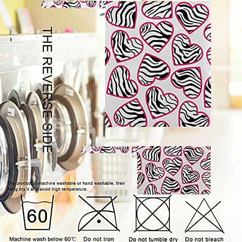 VISESUNNY CORAÇÃO COM PELE DE ZEBRA 2PCS SACO molhado com bolsos com zíper Bolsa de fraldas lagarta lavável para viajar, praia,