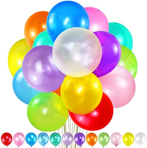 Balões de 120pcs de cores variadas, balões de látex de 12 polegadas a granel, balões de festa de pérolas, balões para festas de