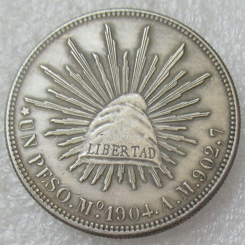 Dólar de prata mexicano 1 ano de cópia estrangeira Coupa de prata comemorativa