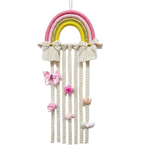 Sigdo Hair Baws Holder Handmade Bohemian Girls Clips Organizer Hairpins Rainbow Hanger para armazenamento ou decoração