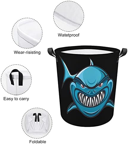 Big boca de tubarão de boca de tubarão colapsável cesto para lavar roupa de lavar roupas de roupas de roupas