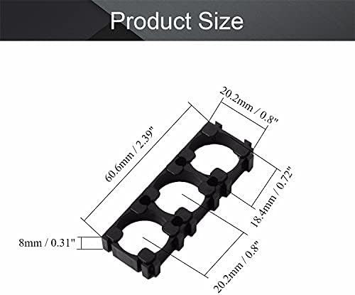 FILECT 20PCS 18650 Spacer de célula de lítio Triplo suporte da bateria do suporte da bateria para pacote de bateria para bateria