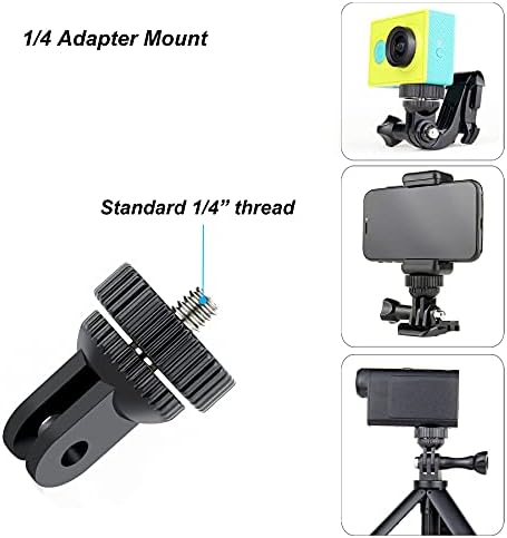 Soonsun Tripod Mount Adapter, adaptador de parafuso de 1/4-20, adaptador de conversão de montagem em tripé e sapato frio compatível com a GoPro Hero 11 10 9 8 7 6 5 4 3 2, sessão, Max e todas as câmeras de ação, câmeras DSLR