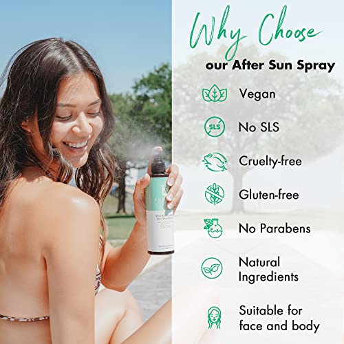 Spray de resfriamento após cuidados com o sol - com gel de aloe vera orgânico, spray de gel de aloe vera para spray de alívio