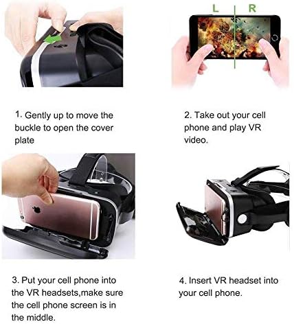 Xgvryg 3d vr óculos, fone de ouvido VR, 108 ° FOV, fone de ouvido de realidade virtual em HD com proteção ocular, com controle remoto
