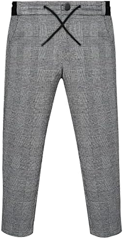 Calças de meninos de ashion vestido calças xadrez ajustáveis ​​calças de calças magras e magras de calças de calça magras de 2