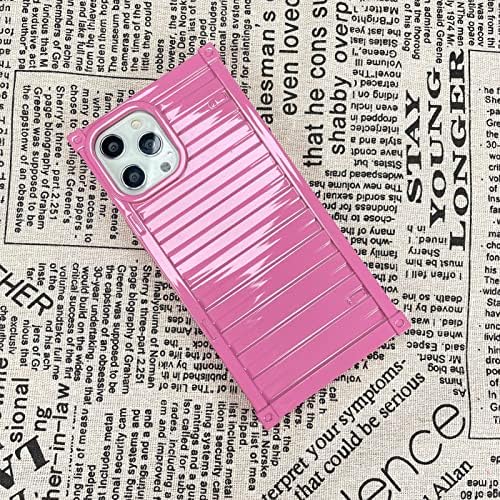WPCase Compatível com iPhone 12 Pro Max Glitter Square Case Shock Absorção Caixa de silicone Caixa reforçada TPU Cobertura protetora do recipiente para mulheres para mulheres - rosa