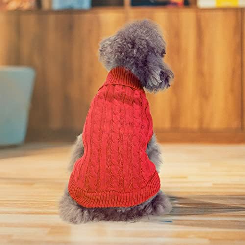 Sweater de cachorro Turtleneck malha de animais de estimação, blusas de cachorro fofos para pequenos cães grandes cães grandes