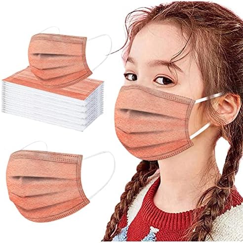 JMETRIE 50pc Kids Disponível máscara de máscara de gravata de gravata de gravata máscara de face Máscara confortável respirável para