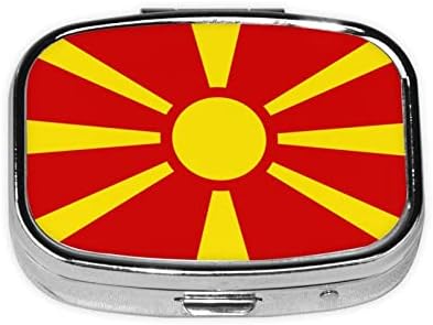 Mini -comprimidos da bandeira da Macedônia Caixa de Viagem Medicina Compartamentos de Medicina Caixa portátil de comprimidos de