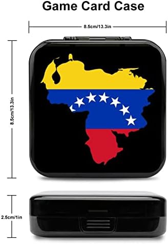Caixa de cartão de jogo do mapa da bandeira da Venezuela para o comutador de troca de padrões personalizados Lite caixa de armazenamento portátil com 24 slots de cartão de jogo