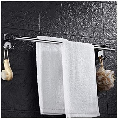 Zanmam 60cm Single/50cm barras duplas toalhas rack rack cromado aço inoxidável banheiro cozinha cabide montada na parede 0127