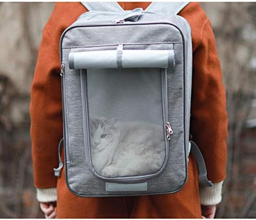 Mochila de animais de estimação meilishuang, bolsa de estimação multifuncional ao ar livre, saco de fora do corpo, ombro duplo de lona portátil portátil de ombro duplo, bolsa de gato